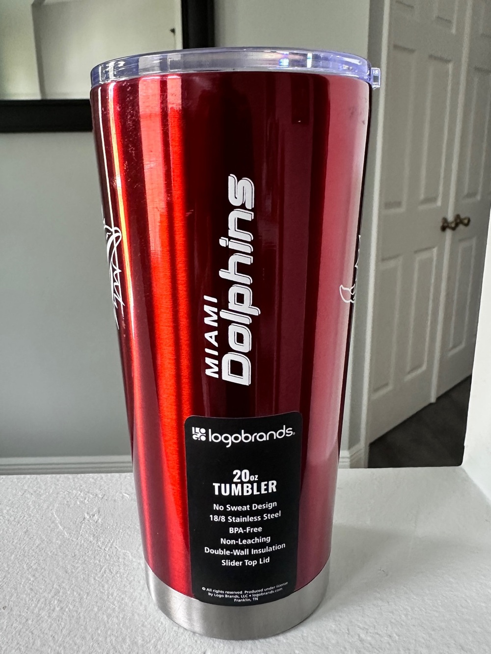 Miami Dolphin 20 oz Stainless Steel Tumbler